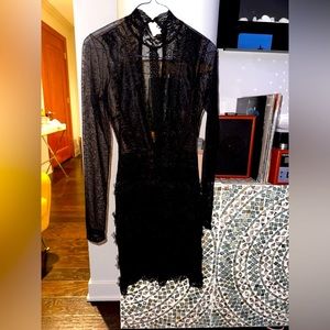 Sheer vintage black lace dress